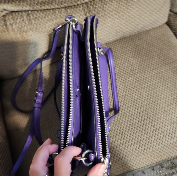 Coach Purple Satchel With Crossbody Strap - Picture 5 of 6